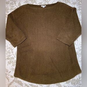 J Jill Cotton Blend Boatneck 3/4 Sleeve Sweater Jumper, size XS Classiccore